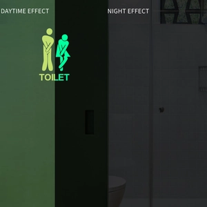 Leuchtender Toilettenaufkleber mit Nachtleuchteffekt und Tagansicht für Badezimmer