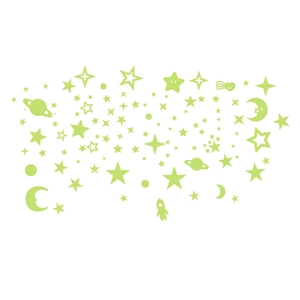 Luminous stars and moon wall stickers set for kids bedroom ceiling decoration