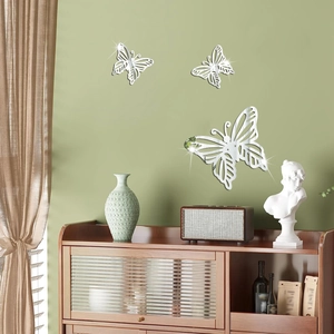 Acryl Schmetterling Spiegel Wandaufkleber Hohles Design DIY Reflektierende Wandtattoos Für Wohnzimmer Schlafzimmer Deko
