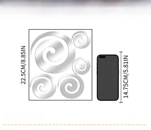 Comparaison détaillée des dimensions du stickers muraux spirale argent de 22,5 cm