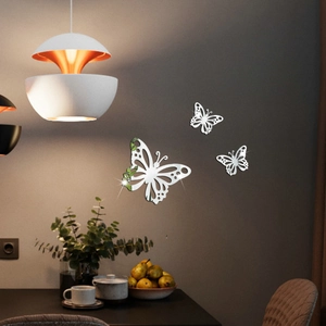 3D hollow butterfly mirror wall stickers made of acrylic for modern home wall decor