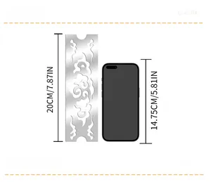 Size comparison of 20cm silver acrylic mirror sticker with cloud pattern for walls