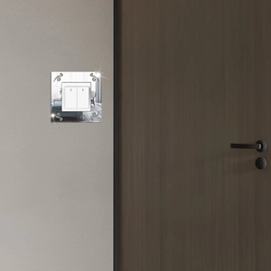 Mirror acrylic square switch frame sticker with vintage carved floral pattern detail