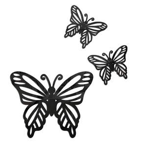 3D-Schmetterling-Wandaufkleber aus schwarzem Acryl für moderne Heimdekoration