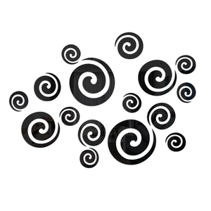 Stickers muraux 3D miroir en acrylique avec design spirale noire pour décoration intérieure