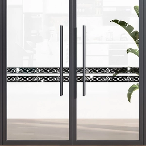 Waterproof black acrylic wall stickers with traditional Chinese auspicious cloud patterns