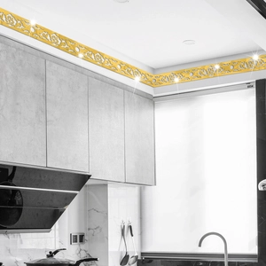 Golden acrylic mirror wall stickers with cloud patterns for ceiling and living room decor