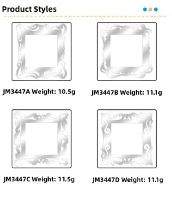 Detailed views of mirror acrylic light switch decals in four silver decorative patterns