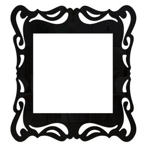 Detail view of the black acrylic 1mm thick baroque hollow engraved light switch wall sticker
