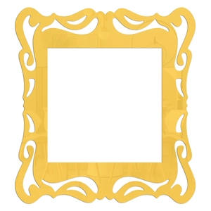 Macro shot of gold Baroque style acrylic mirror switch wall sticker with hollow patterns