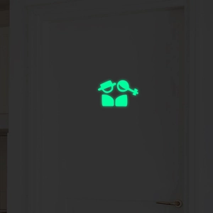 Leuchtende PET Badezimmer Wandaufkleber Toilettenschild Glow In The Dark Abnehmbar Wasserdicht Tür Dekoration Haus Büro