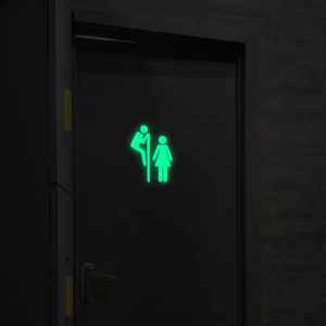 Humorous Glow In The Dark Bathroom Sign Wall Sticker Fluorescent PET Creative Toilet Door Peeping Man Decal Home Decor
