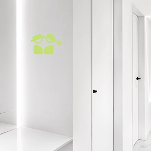 Leuchtend grüne Toiletten-Wandtattoos mit kreativem minimalistischem Figuren-Liniendesign