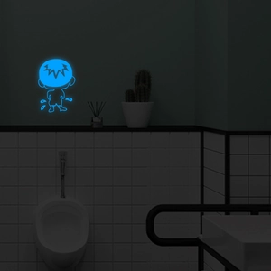 Adesivo murale luminoso per toilette bambino con effetto luce neon blu ghiaccio