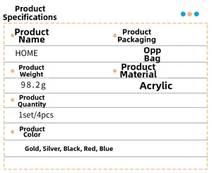 Specifications for HOME 3D acrylic mirror wall stickers showing material and weight details