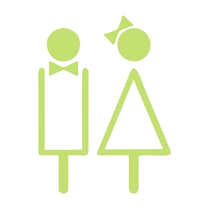 Autocollants muraux lumineux vert clair pour toilettes avec motifs homme et femme
