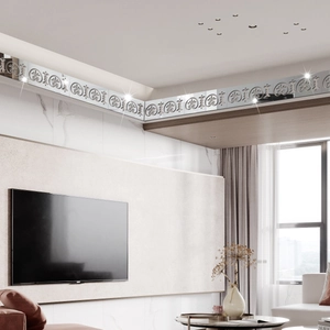 Silver mirror acrylic wall sticker with 3D floral pattern for ceiling and waistline decor