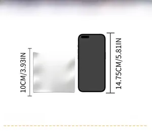 Size comparison of 10cm silver hollow acrylic wall sticker with a smartphone reference