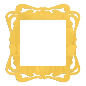 Detail of European vintage baroque style yellow acrylic mirror wall sticker for light switch