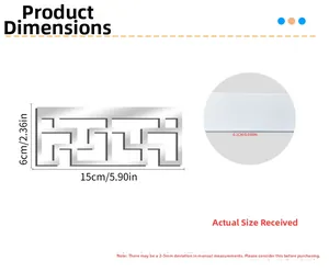 Macro detail of 1mm thickness on geometric hollow mirror acrylic wall sticker