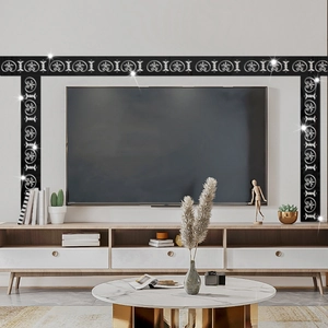 Baroque style acrylic mirror wall stickers for modern living room home decoration
