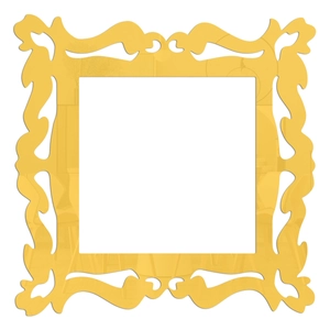 Macro view of a yellow baroque acrylic mirror wall sticker for switch decoration
