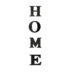 Black acrylic mirror wall sticker set featuring HOME letters for modern room decoration