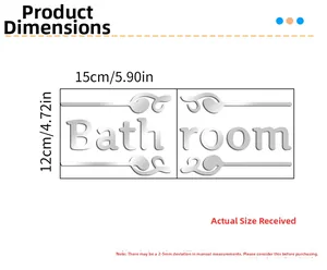 Detailed dimensions of the Bathroom mirror wall sticker with scroll decorative patterns