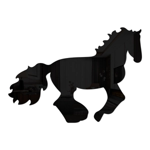 Modern acrylic mirror wall sticker featuring a galloping horse silhouette for home decor