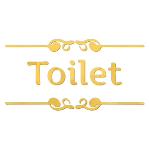 Dettaglio dell'adesivo murale Toilet in acrilico a specchio dorato con design elegante