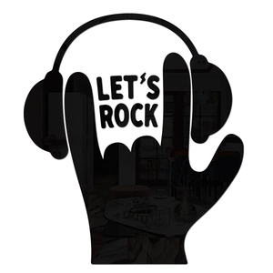 3D acrylic mirror wall sticker featuring a rock hand gesture with headphones design