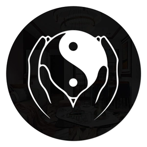Creative Tai Chi mirror wall sticker with hands design for modern home decor