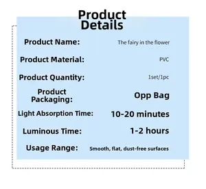 Spécifications des stickers muraux fée en PVC luminescent avec durée de photoluminescence