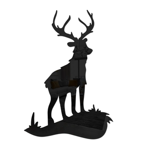 Nordic minimalist 3D mirror acrylic deer wall sticker with elegant black silhouette