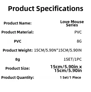 Tableau de spécifications pour stickers muraux en PVC avec dimensions et poids détaillés