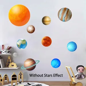 Glow in the dark solar system planets wall stickers for kids bedroom decor