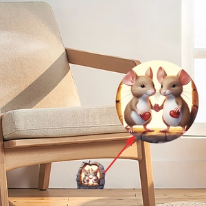 Stickers muraux 3D souris mignonnes avec cœur pour décoration intérieure bricolage