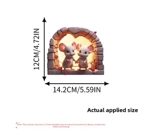 Detailed view of mouse wall decal dimensions 12x14.2cm for home corner decoration