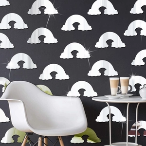 Rainbow and cloud acrylic mirror wall stickers for modern living room home decoration