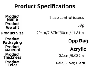 Specifications of acrylic mirror wall sticker including size 20x30cm and 69g weight