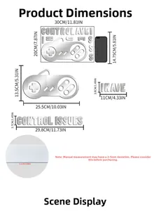 Detailed dimension chart showing size and 0.1cm thickness of acrylic game wall sticker