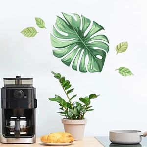 Stickers muraux feuilles de Monstera pour la décoration de cuisine et de salon moderne