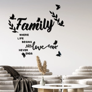 Stickers muraux 3D miroir acrylique Family papillon pour décoration de salon moderne