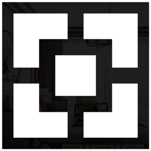 Close-up of geometric acrylic mirror wall stickers with five-piece symmetry for modern decor