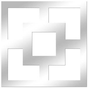 Modern silver acrylic mirror wall sticker with geometric square frame for home decor