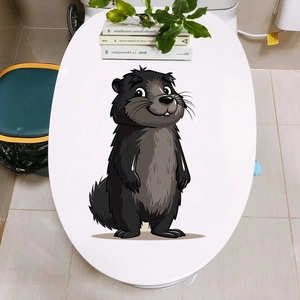 Adesivo decorativo per coperchio del WC con marmotta dei cartoni animati per bagno