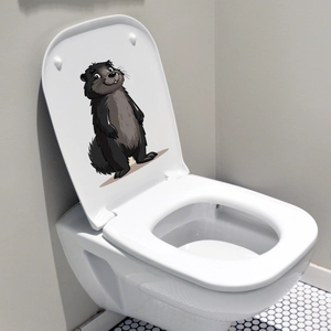 Adesivo per coperchio WC con lontra marina per decorazione bagno e parete casa