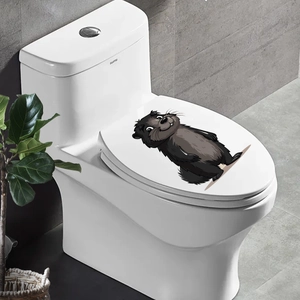 Adesivo da parete con lontra marina cartone animato su sedile WC bianco moderno