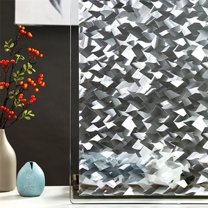 Static 3D woven geometric window privacy film with textured translucent silver finish