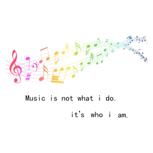 Sticker mural notes de musique arc-en-ciel avec citation pour chambre et salle de classe